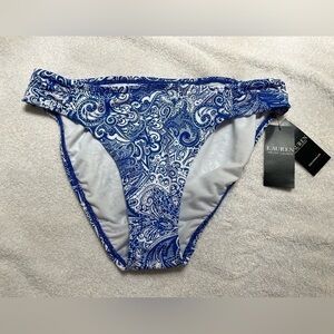 Lauren Ralph Lauren BLUE Bias Tribal Ikat Print Hipster Bikini Swim Bottom